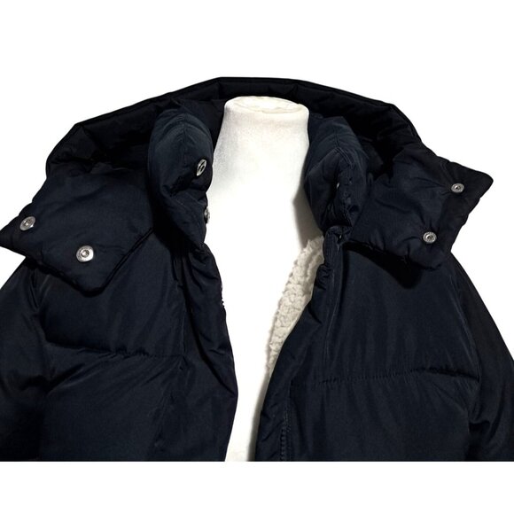 Abercrombie & Fitch Womens S Black Puffer Jacket Hood & Sherpa-Lined Water Wind - Picture 10 of 10